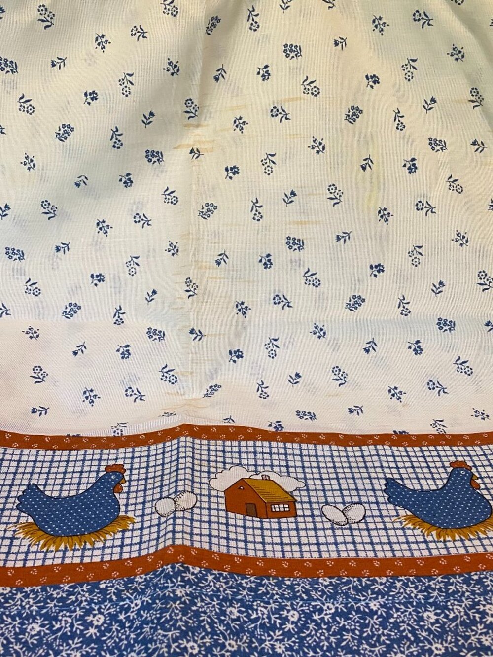 RARE SEARS 2 Vintage Country Kitchen Curtains Hen Chicken Nest Egg Barn Cottage